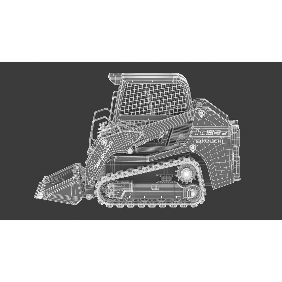 Takeuchi TL8R2 Compact Track Loader 3D Model – PBR Textured, FBX, OBJ - View 31