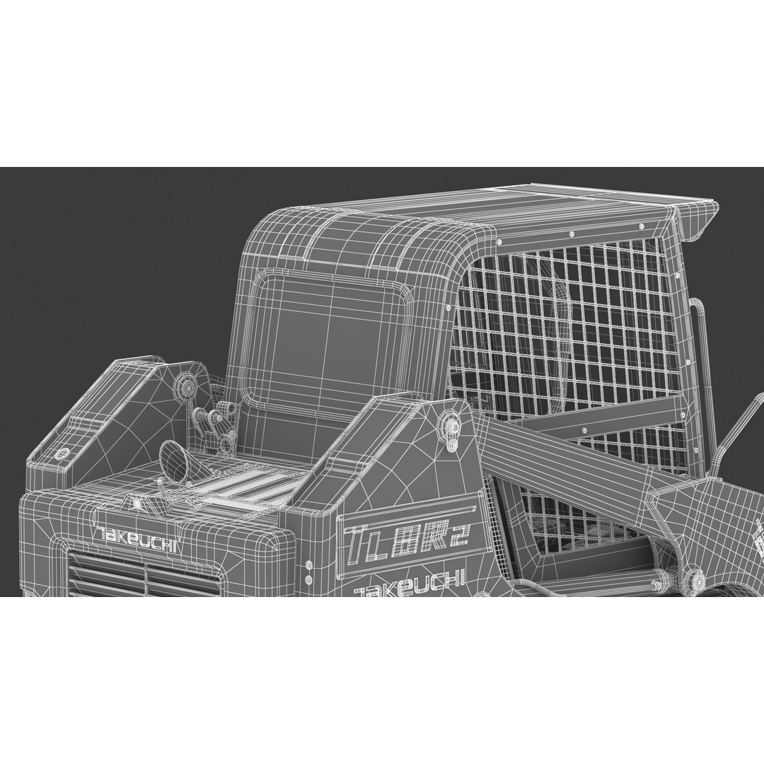 Takeuchi TL8R2 Compact Track Loader 3D Model – PBR Textured, FBX, OBJ - View 35