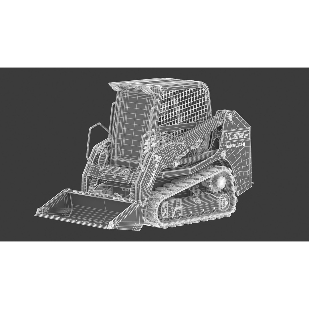 Takeuchi TL8R2 Compact Track Loader 3D Model – PBR Textured, FBX, OBJ - View 38