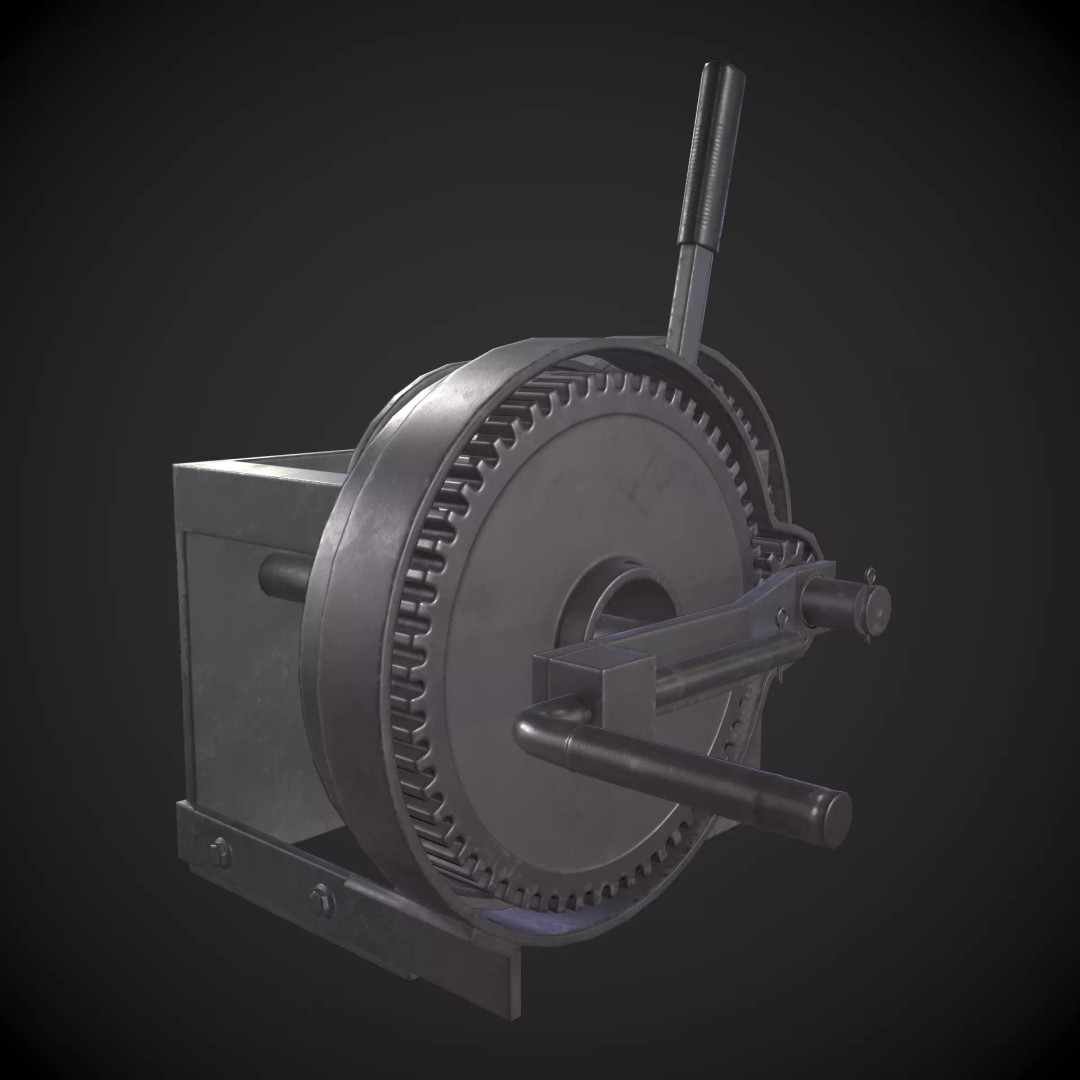 Crank Mechanism 3D Model – Low Poly Game Asset with PBR Textures - View 2
