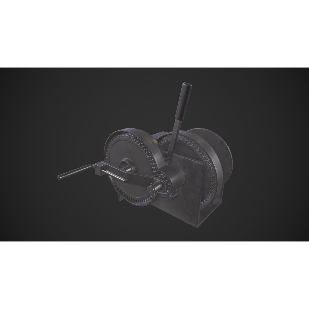 Crank Mechanism 3D Model – Low Poly Game Asset with PBR Textures - View 3