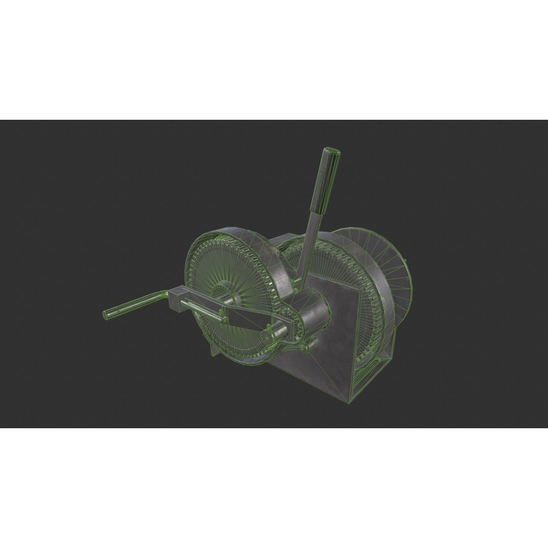 Crank Mechanism 3D Model – Low Poly Game Asset with PBR Textures - View 4