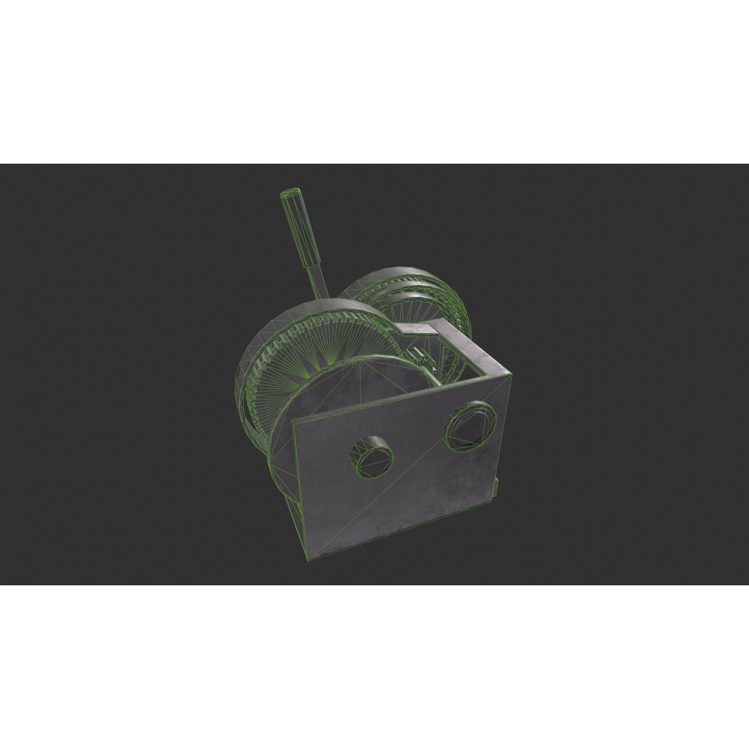 Crank Mechanism 3D Model – Low Poly Game Asset with PBR Textures - View 6