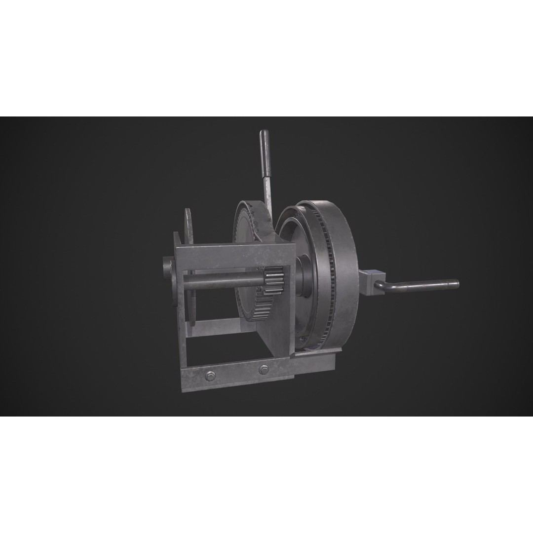 Crank Mechanism 3D Model – Low Poly Game Asset with PBR Textures - View 7