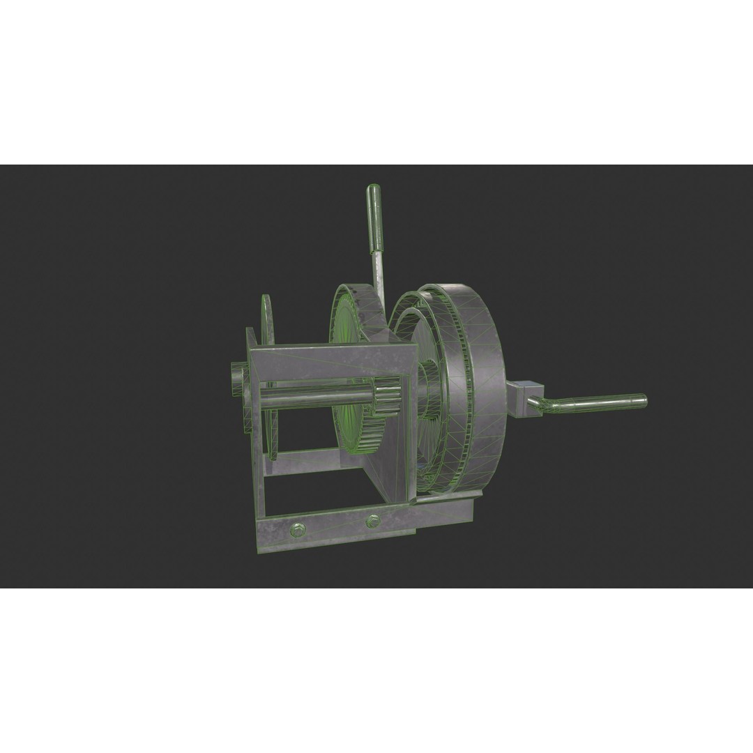 Crank Mechanism 3D Model – Low Poly Game Asset with PBR Textures - View 8