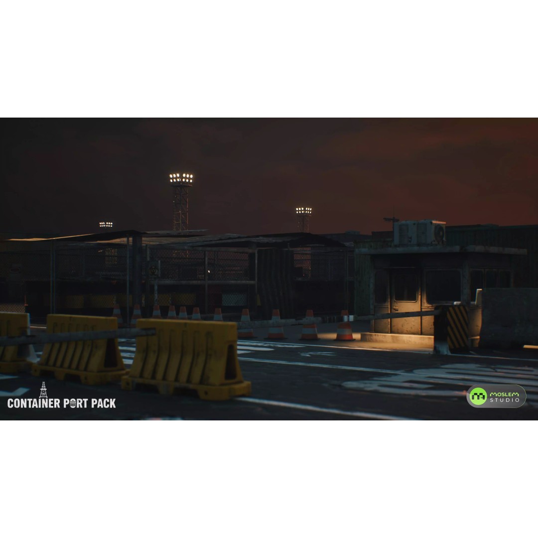 Realistic Modular Container Port 3D Model – Low Poly Game Asset, FBX - View 17