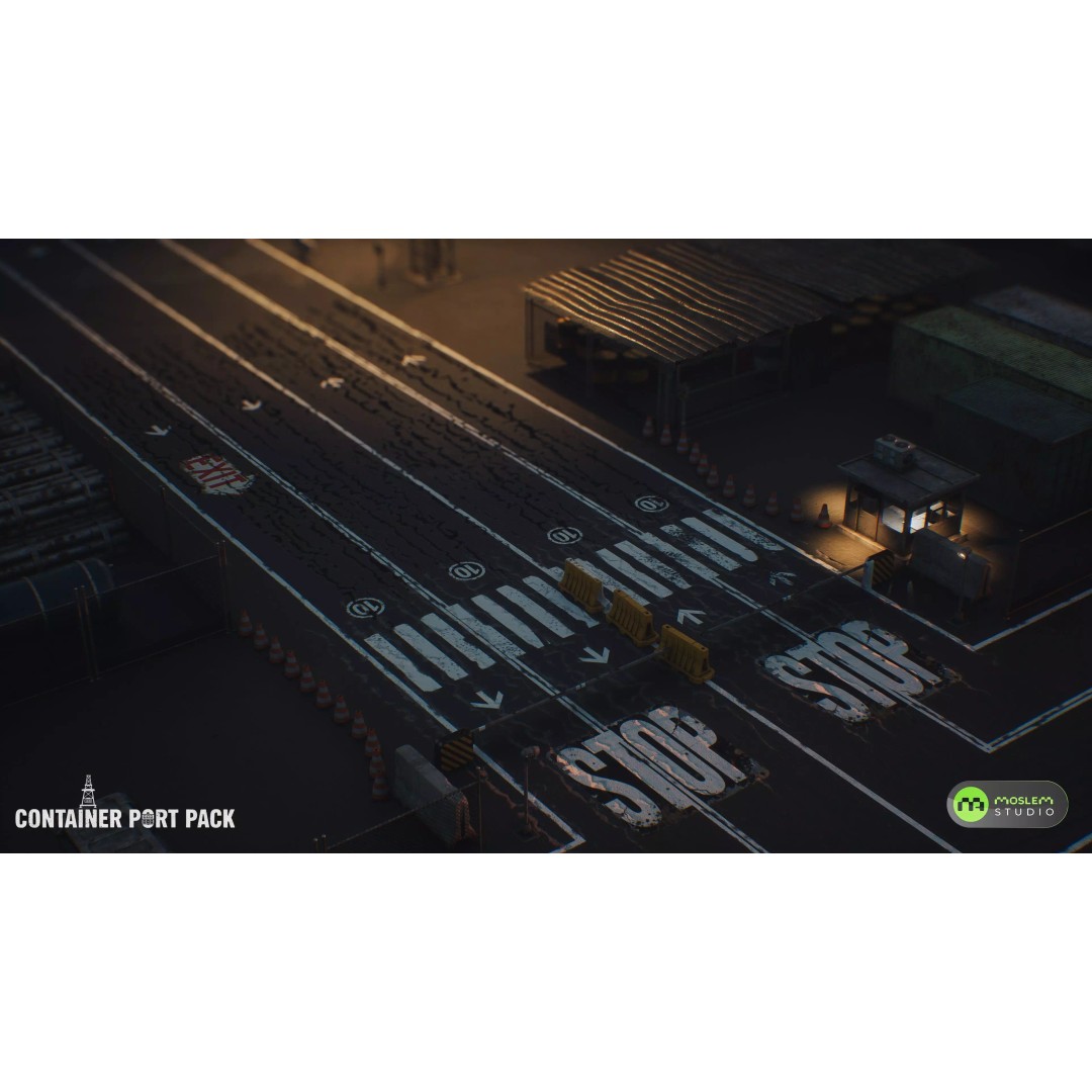 Realistic Modular Container Port 3D Model – Low Poly Game Asset, FBX - View 18
