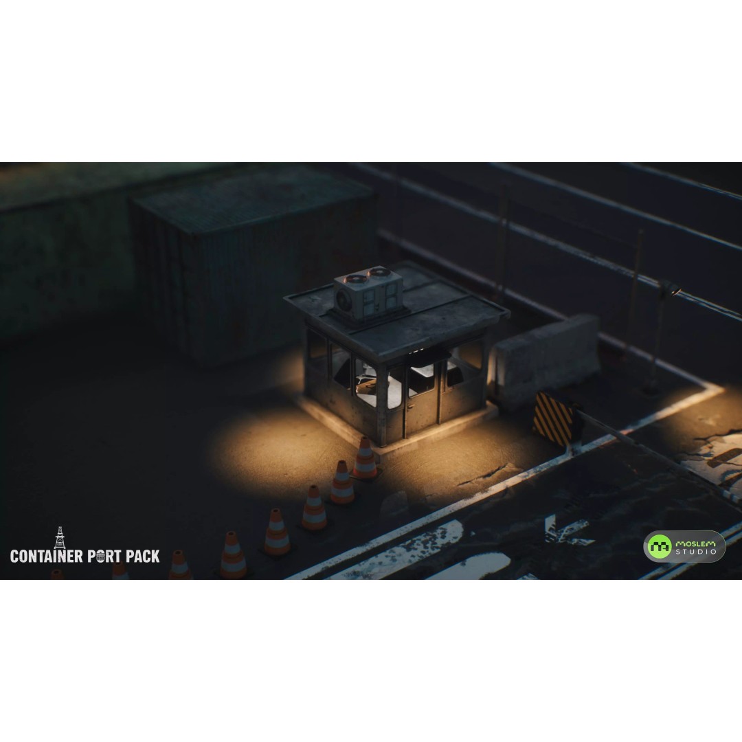 Realistic Modular Container Port 3D Model – Low Poly Game Asset, FBX - View 19