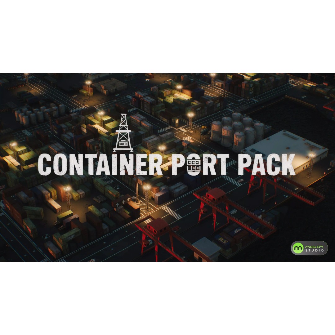Realistic Modular Container Port 3D Model – Low Poly Game Asset, FBX - View 2