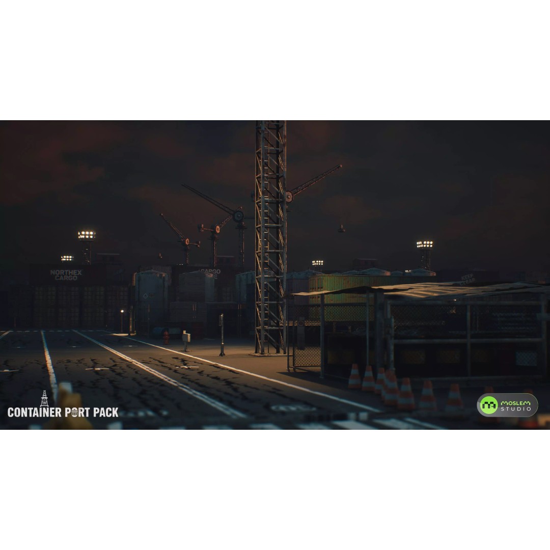 Realistic Modular Container Port 3D Model – Low Poly Game Asset, FBX - View 20