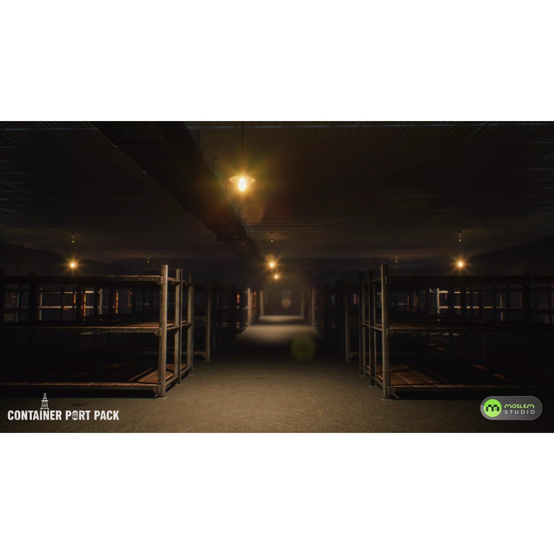 Realistic Modular Container Port 3D Model – Low Poly Game Asset, FBX - View 21
