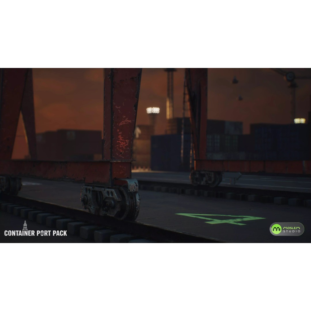 Realistic Modular Container Port 3D Model – Low Poly Game Asset, FBX - View 25