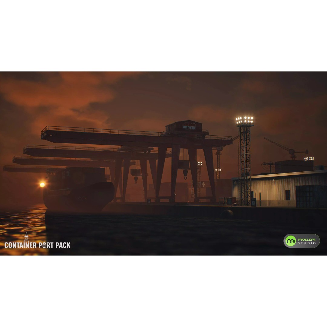 Realistic Modular Container Port 3D Model – Low Poly Game Asset, FBX - View 6