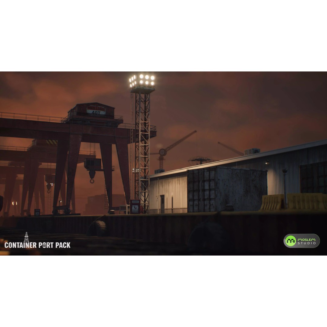 Realistic Modular Container Port 3D Model – Low Poly Game Asset, FBX - View 8