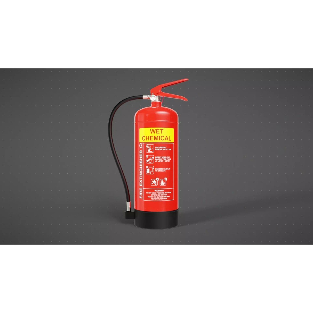Wet Chemical Fire Extinguisher 3D Model – High Poly PBR Asset, Blender, FBX - View 2
