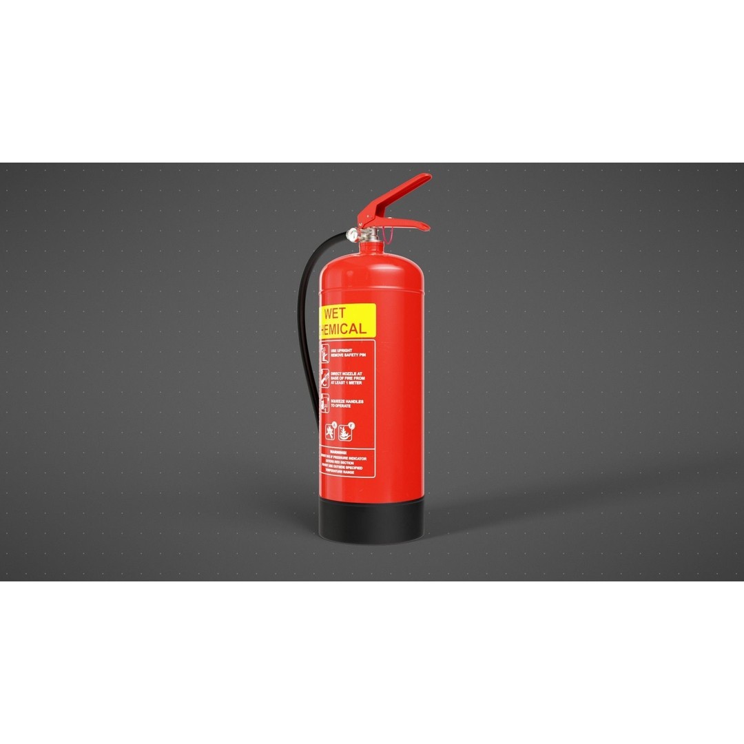 Wet Chemical Fire Extinguisher 3D Model – High Poly PBR Asset, Blender, FBX - View 9
