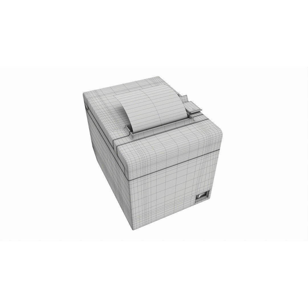 POS Receipt Printer 3D Model – High Quality PBR Asset, FBX & OBJ - View 8