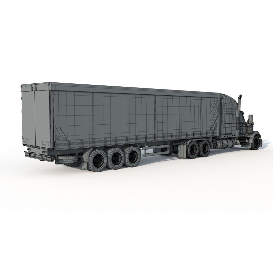 International LoneStar Sleeper Semi Truck 3D Model – Detailed Vehicle Asset, FBX, OBJ - View 19