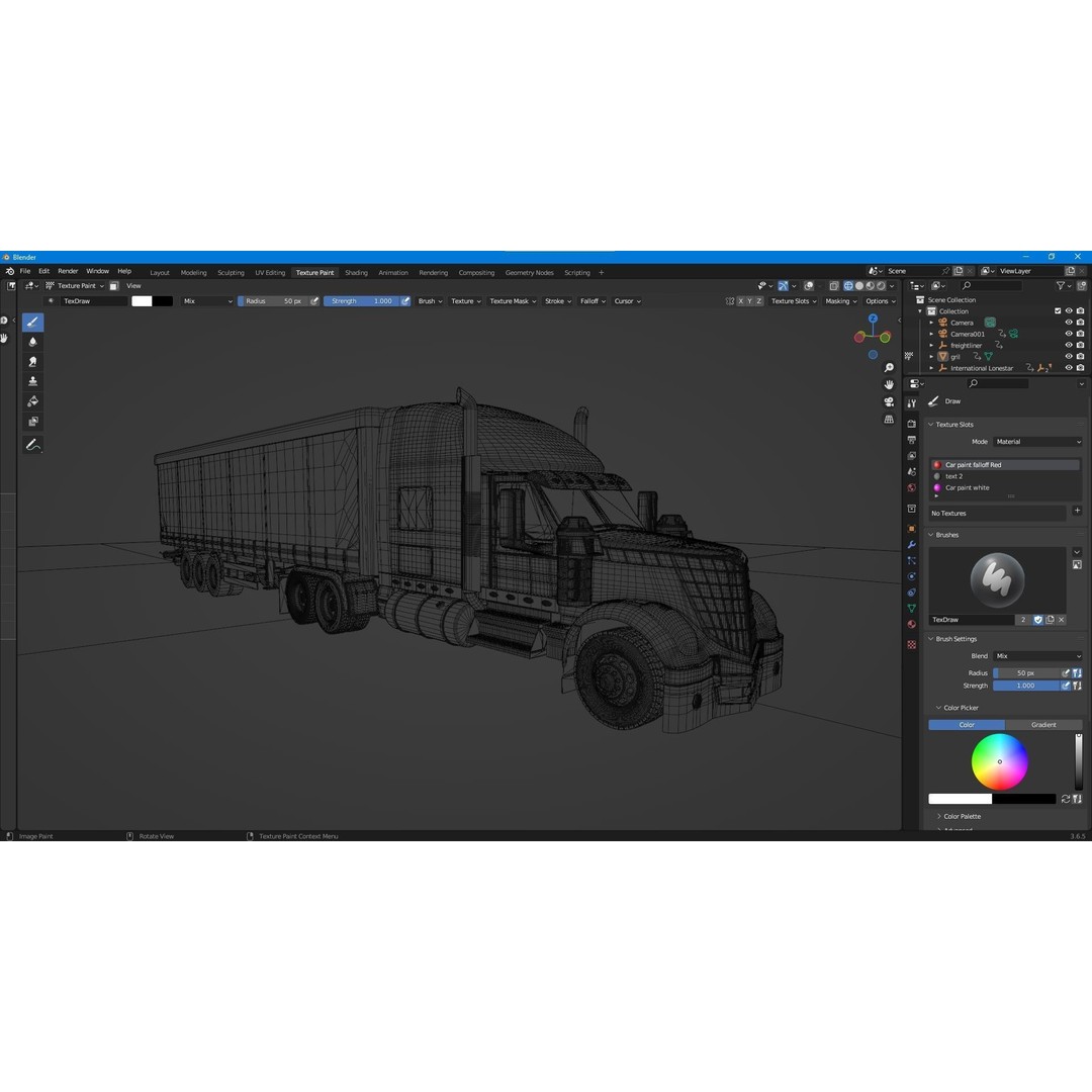 International LoneStar Sleeper Semi Truck 3D Model – Detailed Vehicle Asset, FBX, OBJ - View 20