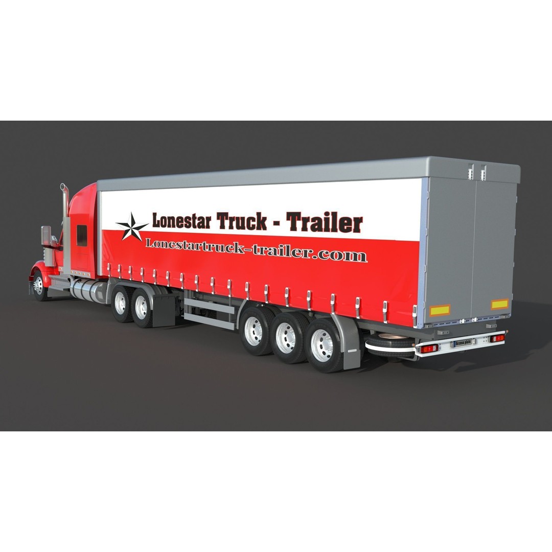 International LoneStar Sleeper Semi Truck 3D Model – Detailed Vehicle Asset, FBX, OBJ - View 7