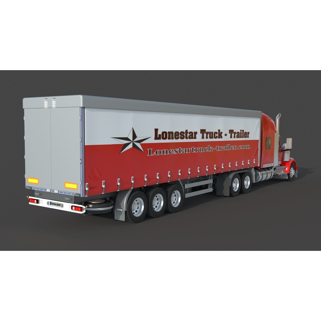 International LoneStar Sleeper Semi Truck 3D Model – Detailed Vehicle Asset, FBX, OBJ - View 8
