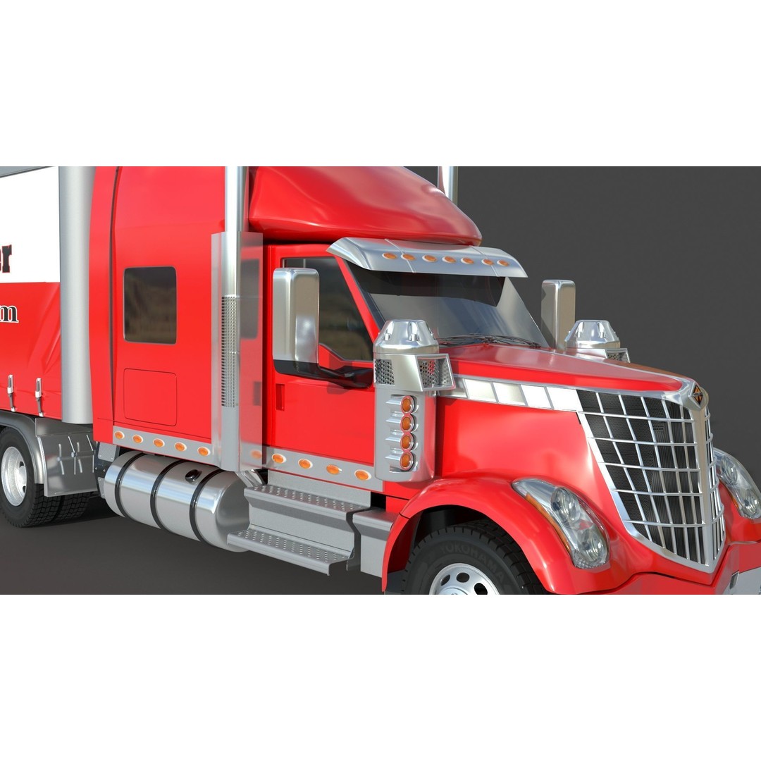 International LoneStar Sleeper Semi Truck 3D Model – Detailed Vehicle Asset, FBX, OBJ - View 9