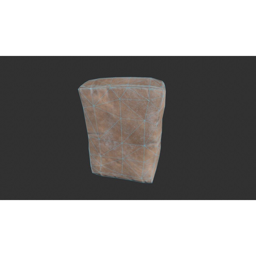 Cement Bags 3D Model – Low Poly Game Asset with PBR Textures - View 10