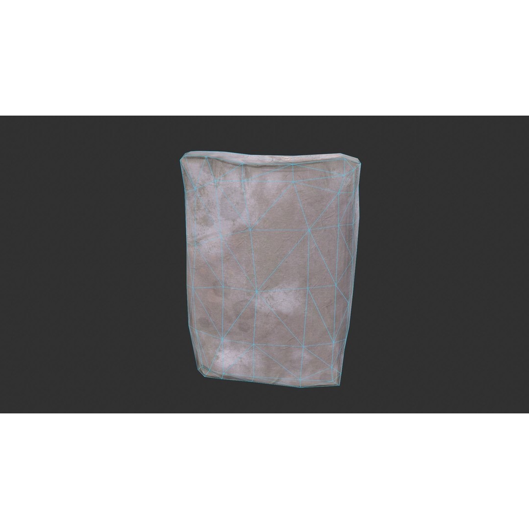 Cement Bags 3D Model – Low Poly Game Asset with PBR Textures - View 12