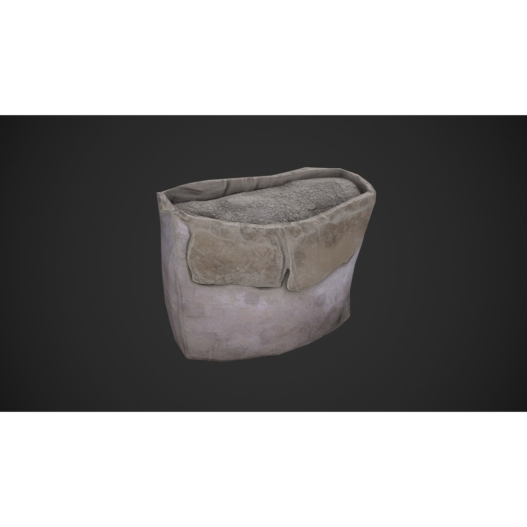 Cement Bags 3D Model – Low Poly Game Asset with PBR Textures - View 13