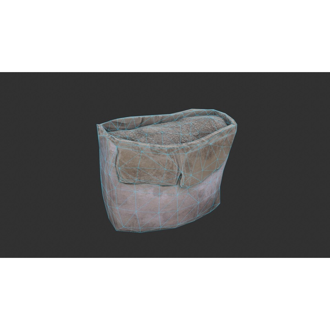 Cement Bags 3D Model – Low Poly Game Asset with PBR Textures - View 14