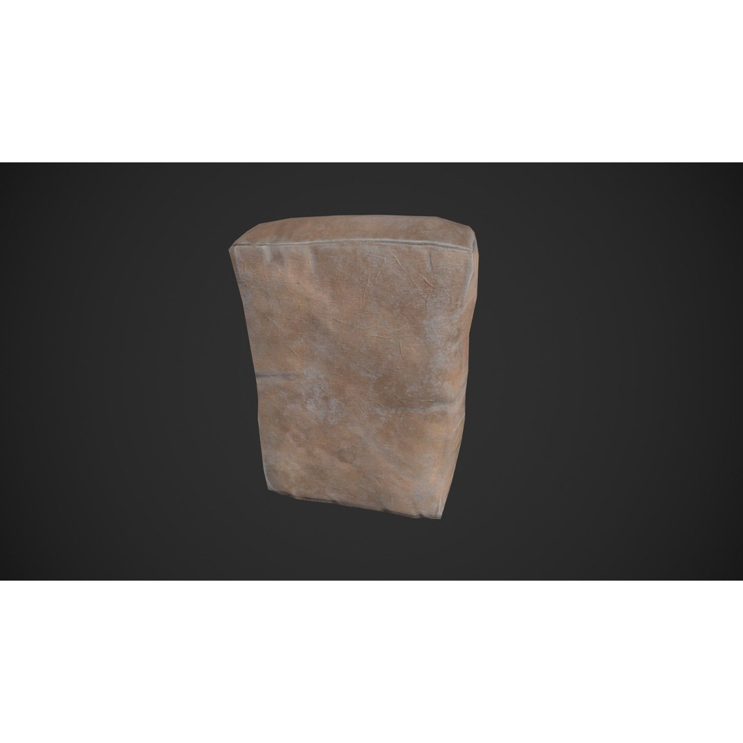 Cement Bags 3D Model – Low Poly Game Asset with PBR Textures - View 9