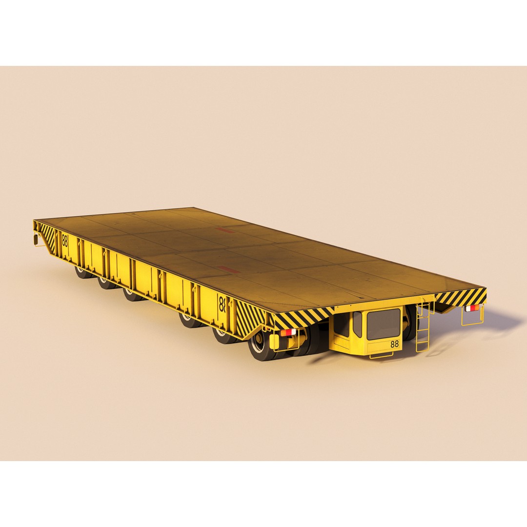 Shipyard Transporter 3D Model – Realistic Industrial Trailer, FBX - View 5