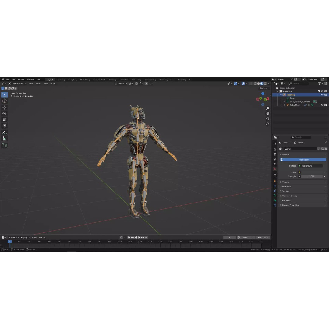 Sci-Fi Robot 3D Model – Low Poly Game Ready Character, FBX