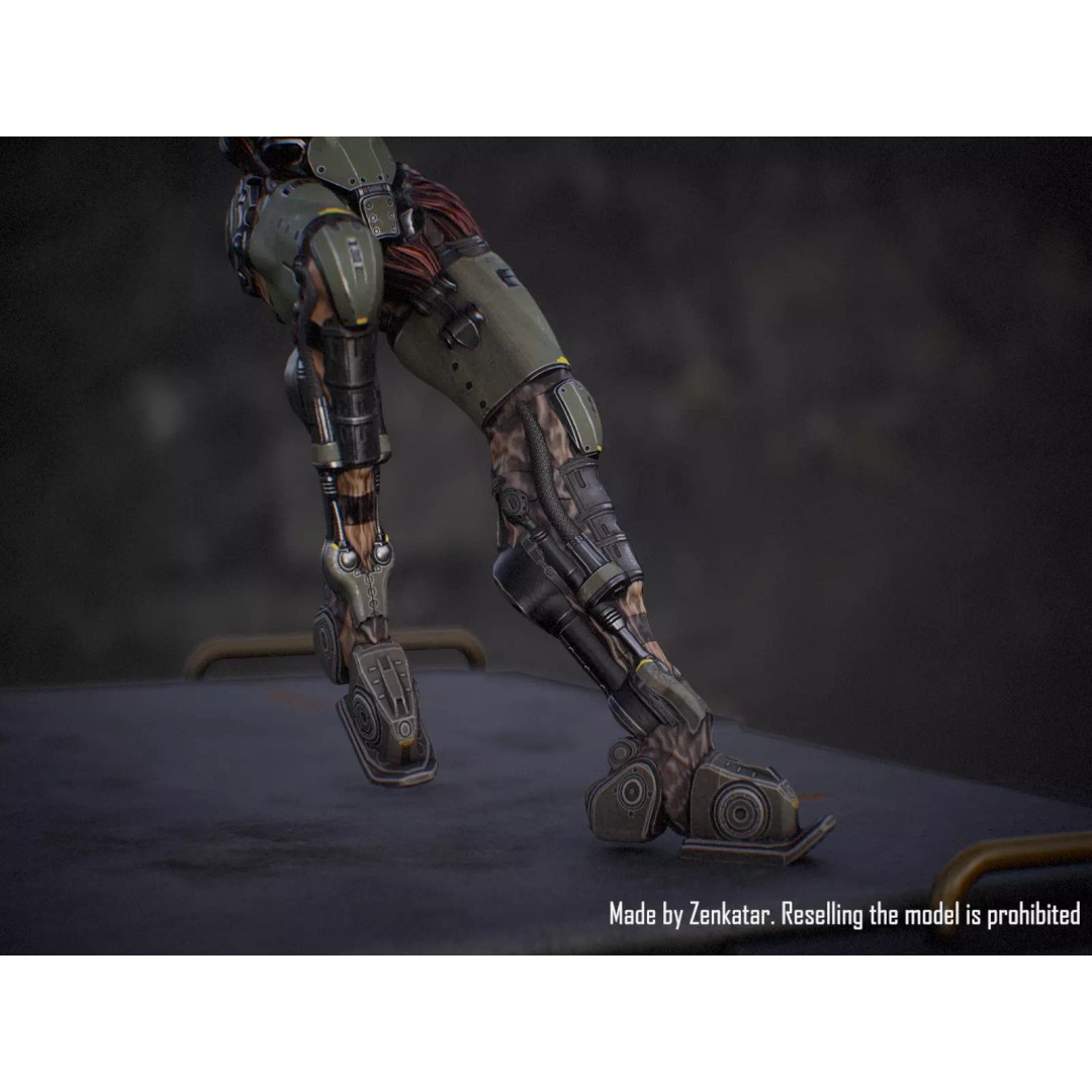 Sci-Fi Robot 3D Model – Low Poly Game Ready Character, FBX - View 10