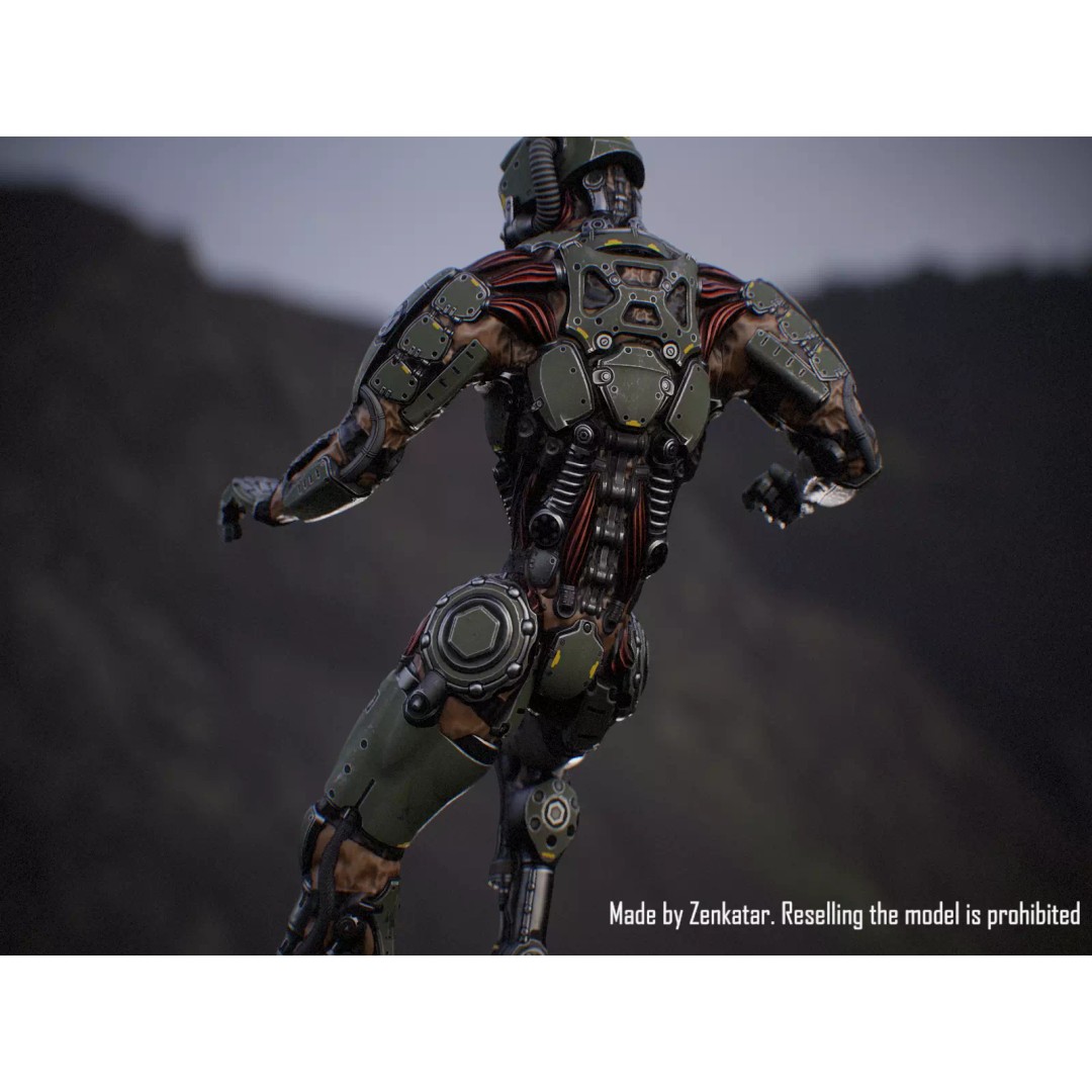 Sci-Fi Robot 3D Model – Low Poly Game Ready Character, FBX - View 11
