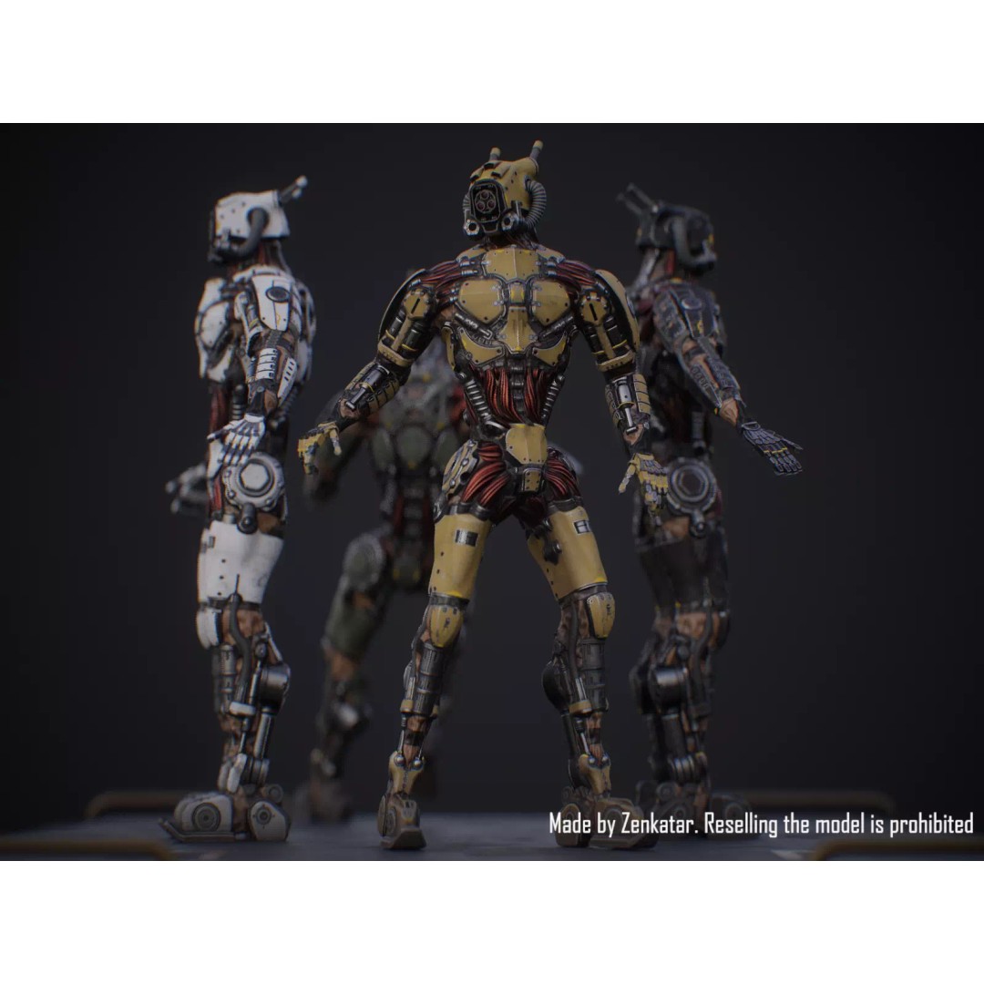 Sci-Fi Robot 3D Model – Low Poly Game Ready Character, FBX - View 12