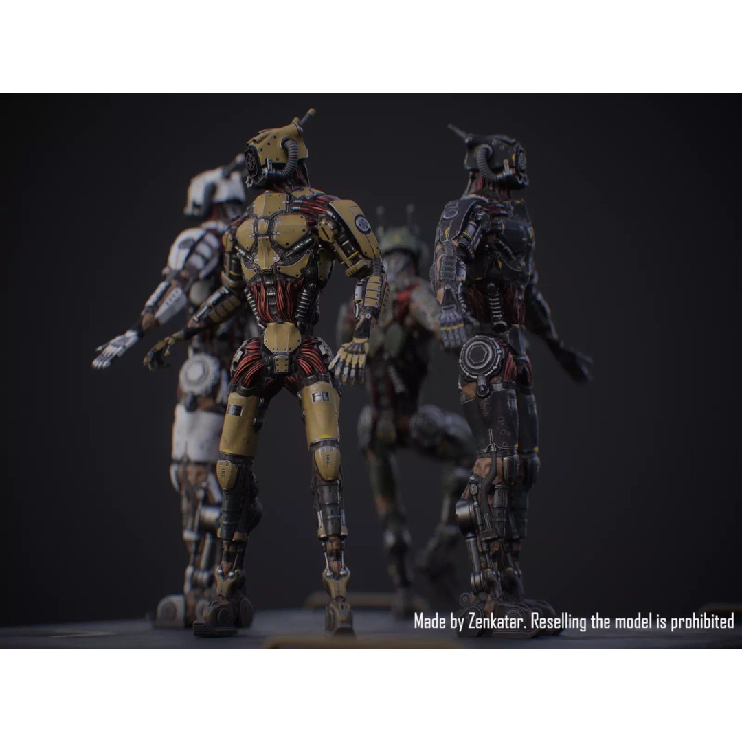 Sci-Fi Robot 3D Model – Low Poly Game Ready Character, FBX - View 13