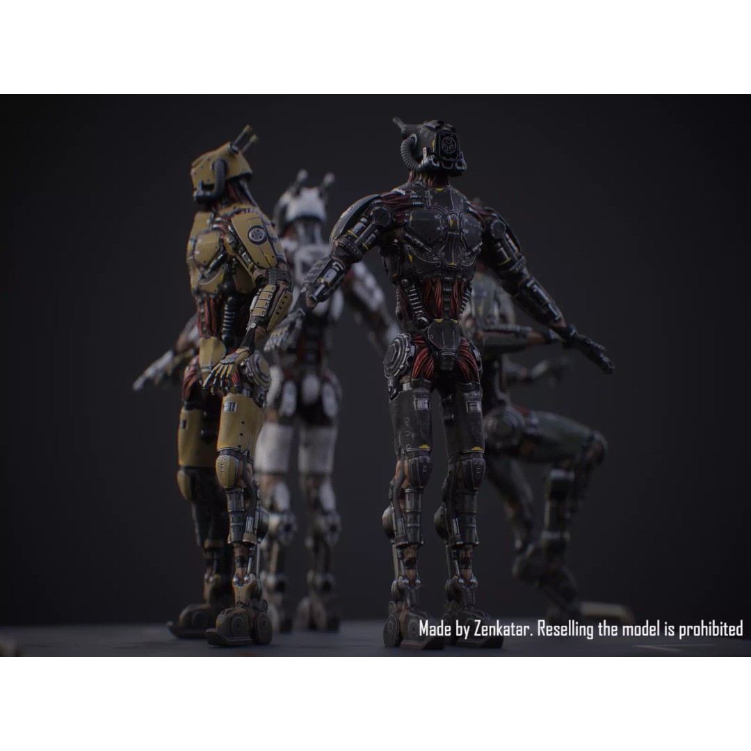 Sci-Fi Robot 3D Model – Low Poly Game Ready Character, FBX - View 14