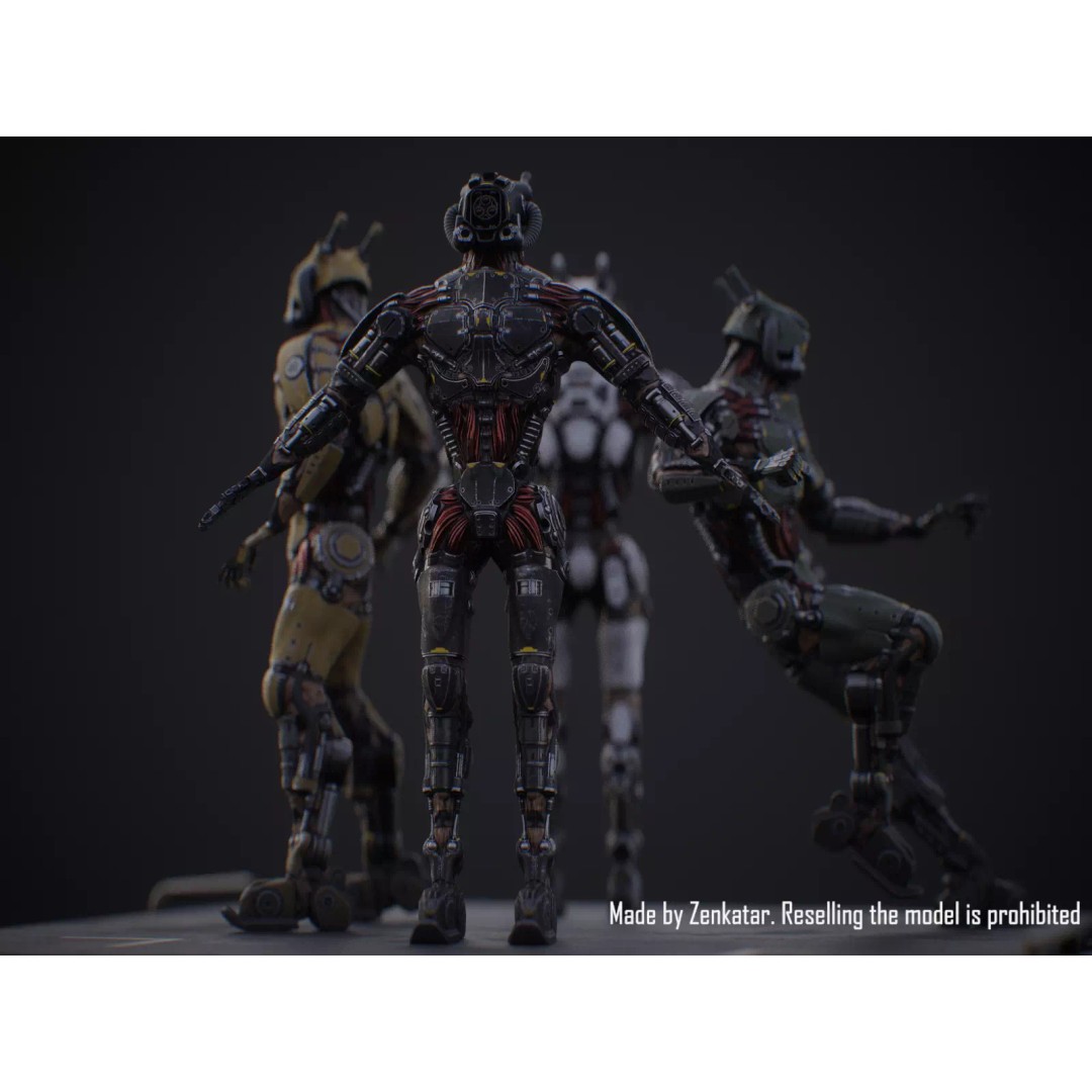Sci-Fi Robot 3D Model – Low Poly Game Ready Character, FBX - View 15