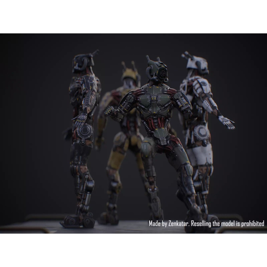 Sci-Fi Robot 3D Model – Low Poly Game Ready Character, FBX - View 17