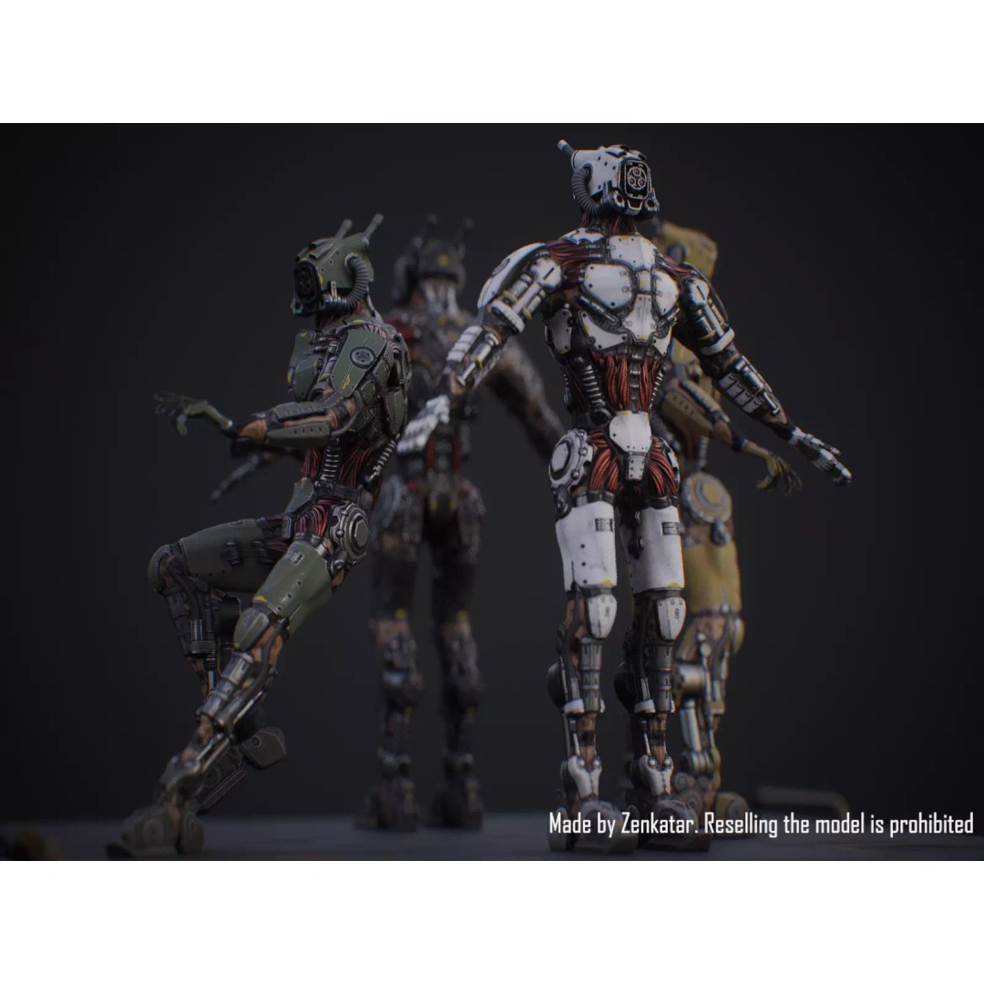 Sci-Fi Robot 3D Model – Low Poly Game Ready Character, FBX - View 19