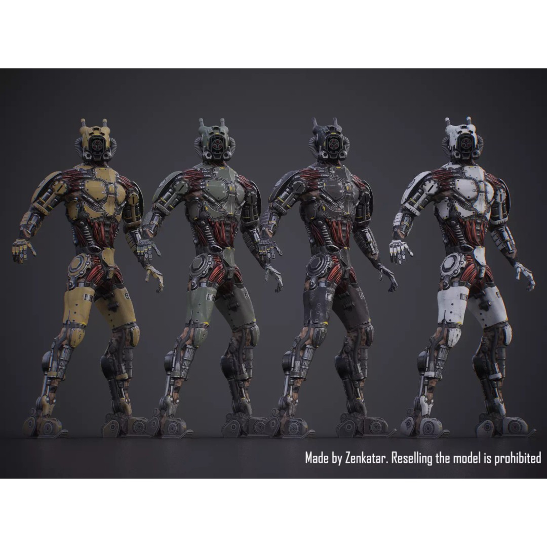 Sci-Fi Robot 3D Model – Low Poly Game Ready Character, FBX - View 2