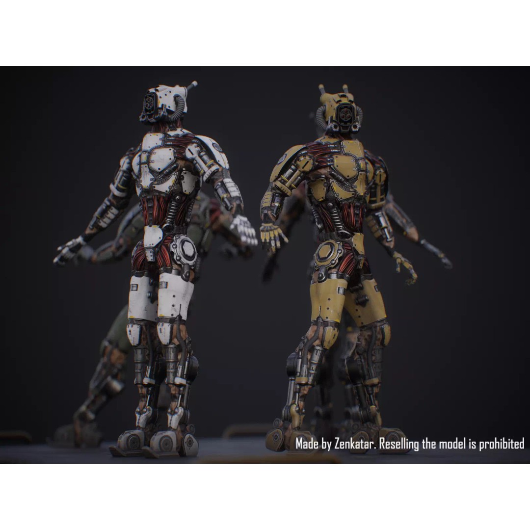 Sci-Fi Robot 3D Model – Low Poly Game Ready Character, FBX - View 21