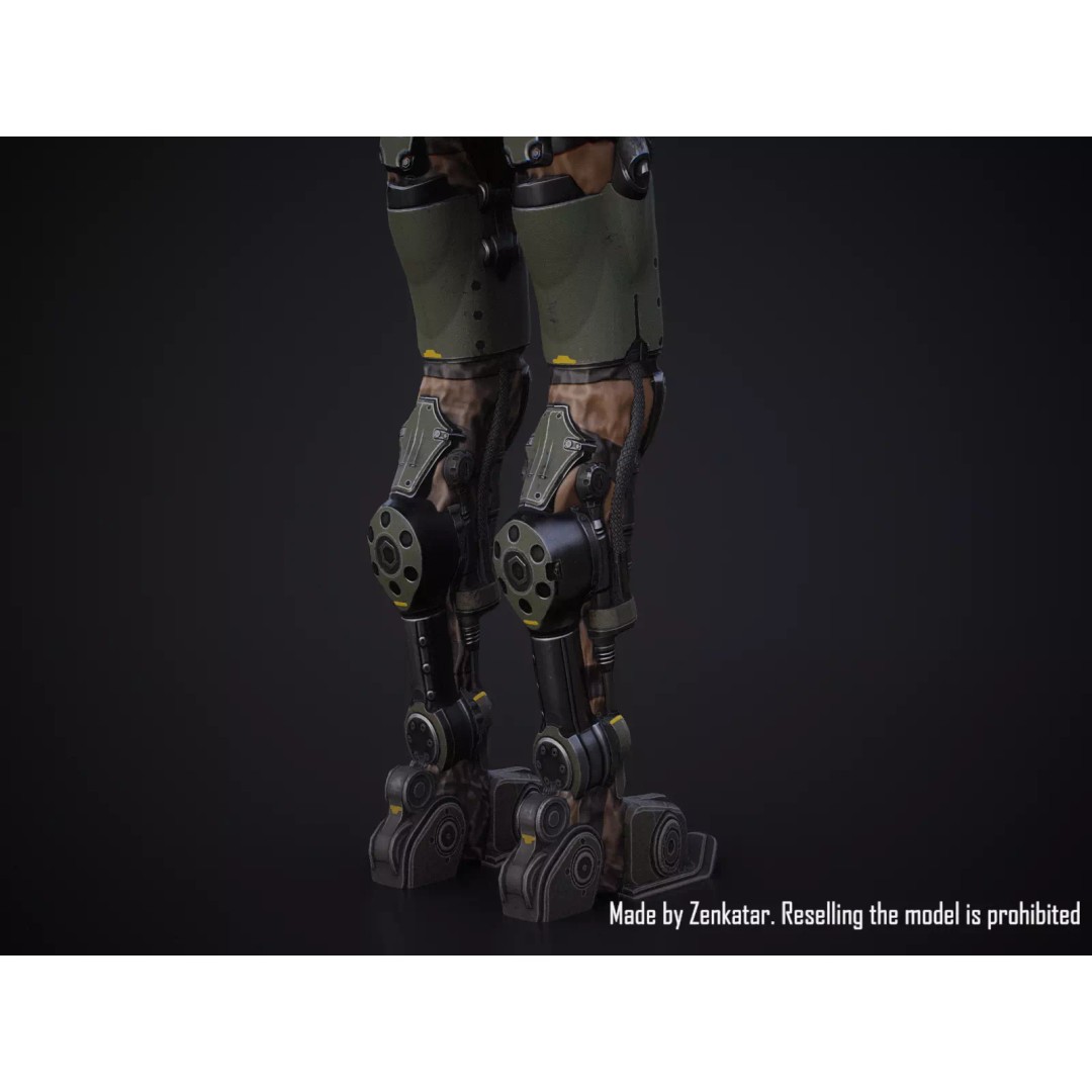 Sci-Fi Robot 3D Model – Low Poly Game Ready Character, FBX - View 22