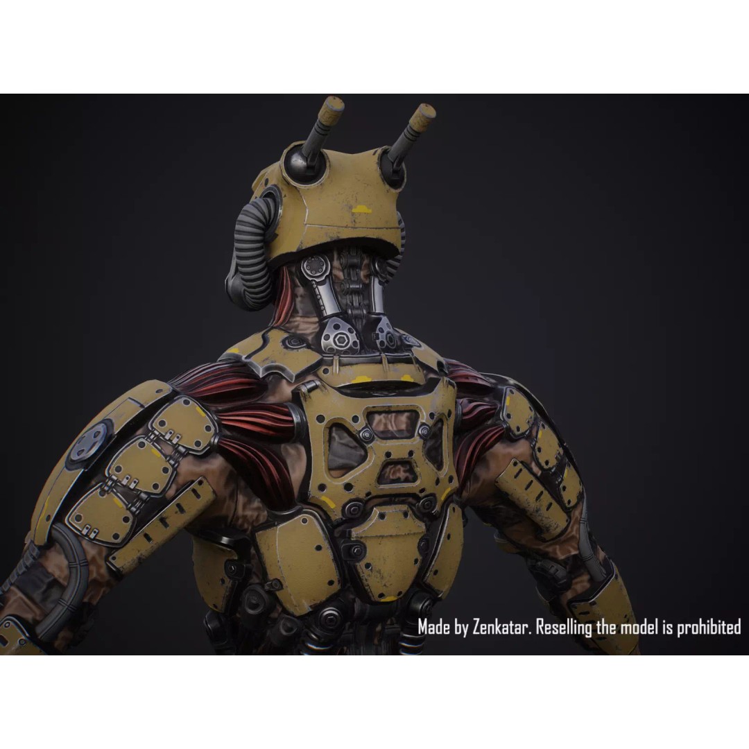 Sci-Fi Robot 3D Model – Low Poly Game Ready Character, FBX - View 23