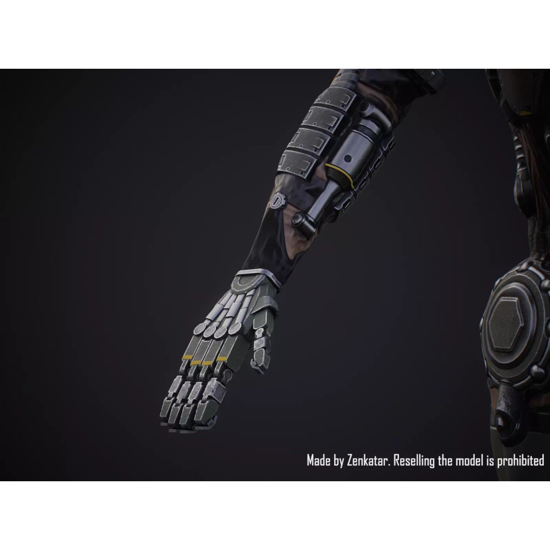 Sci-Fi Robot 3D Model – Low Poly Game Ready Character, FBX - View 24