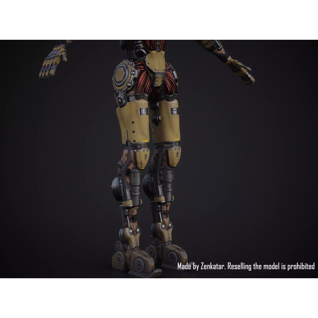 Sci-Fi Robot 3D Model – Low Poly Game Ready Character, FBX - View 26