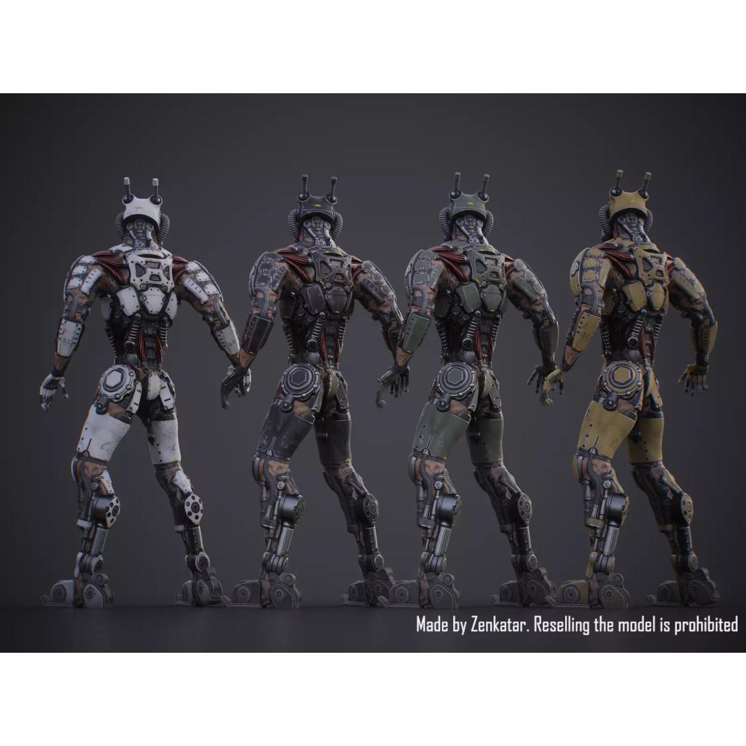 Sci-Fi Robot 3D Model – Low Poly Game Ready Character, FBX - View 3