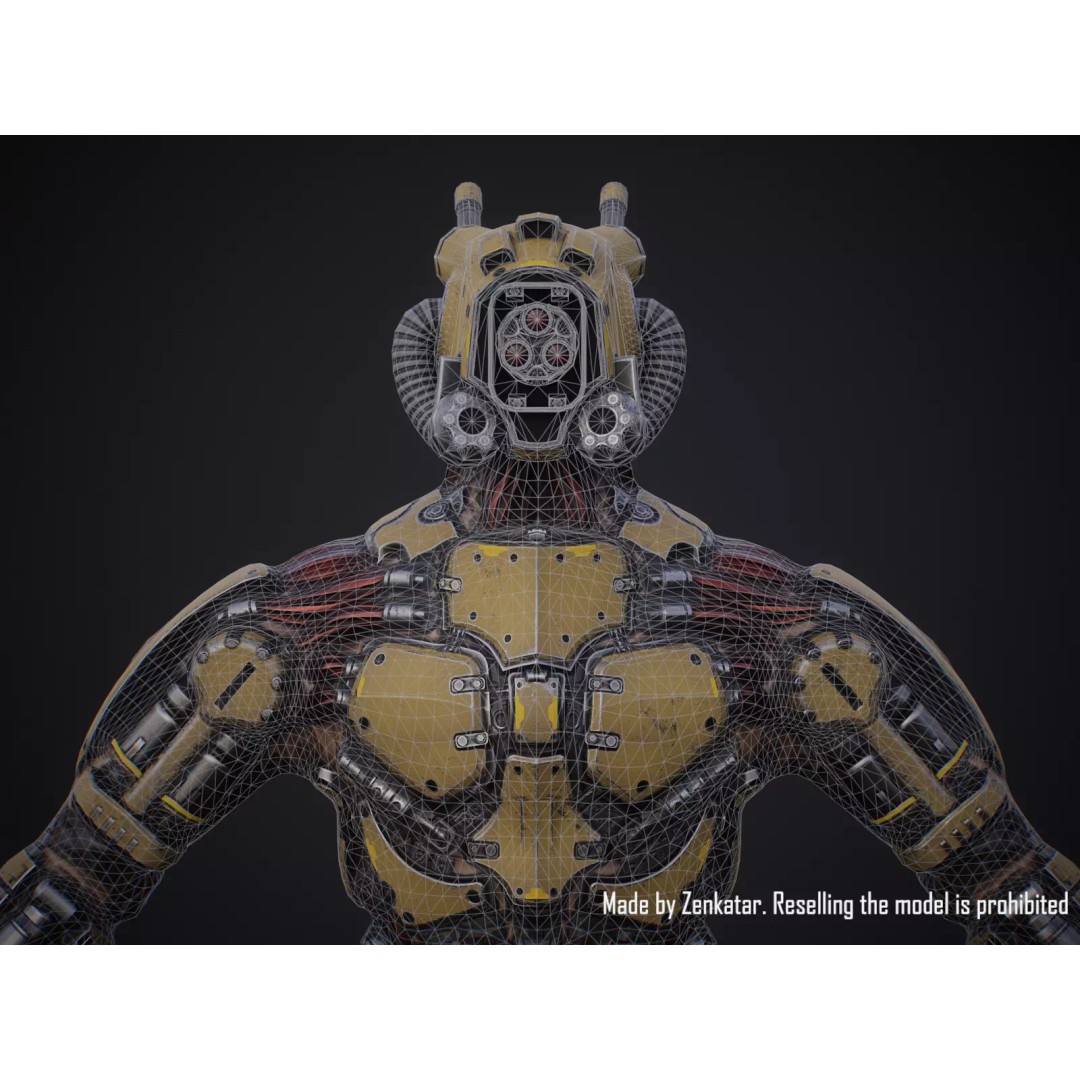 Sci-Fi Robot 3D Model – Low Poly Game Ready Character, FBX - View 31