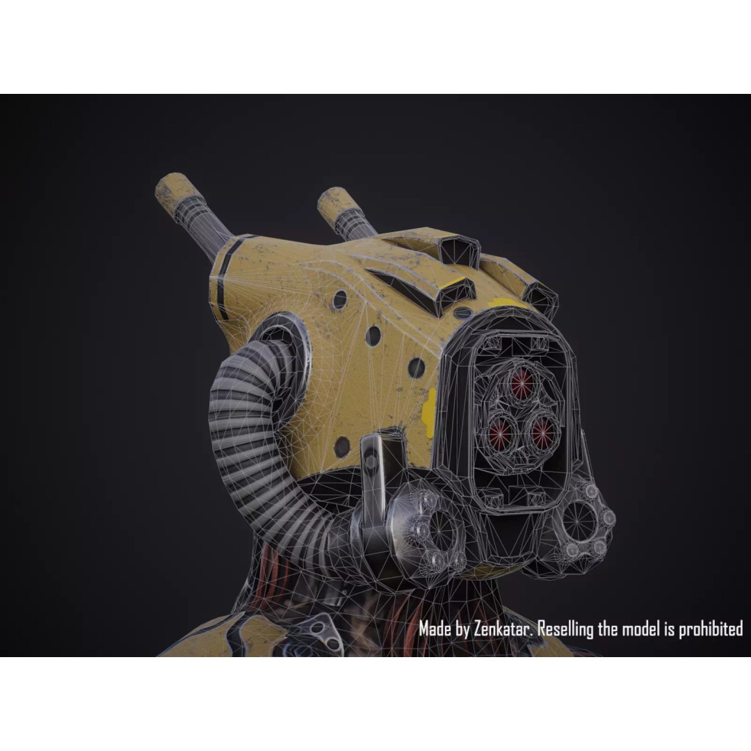 Sci-Fi Robot 3D Model – Low Poly Game Ready Character, FBX - View 32